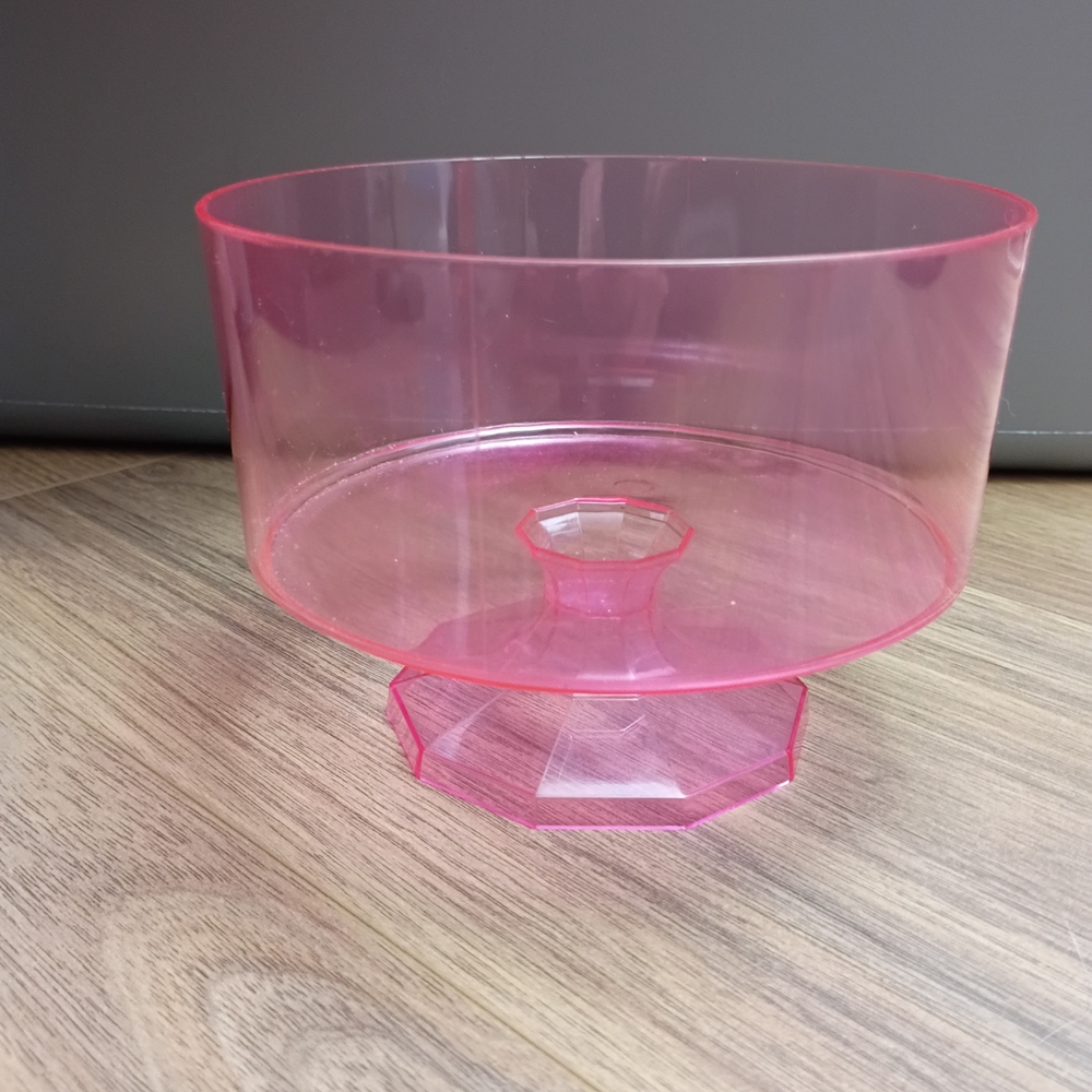 Pink Plastic Pedestal Cake Stand - Picture 1 of 6